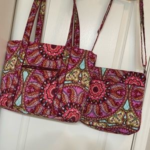 Vera Bradley tote with matching crossbody